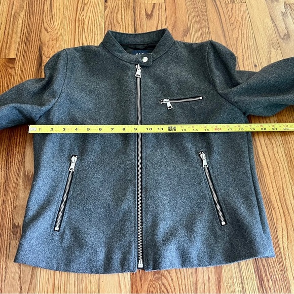 Gap Wool Blend Moto Biker Gray Jacket Size: Medium - Picture 6 of 10